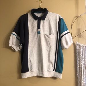 Vintage Honors Pocket Polo Dad Shirt Tri Colored